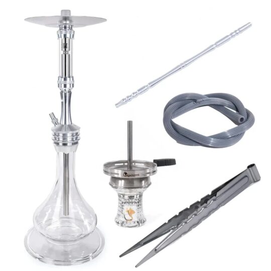Foxx_silver Dschinni Foxx Silver Hookah Full Set - Image 1